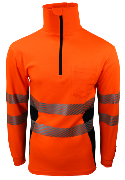 Zip-Sweater BORMIO SAFETY Bachtel HiVis orange/schwarz